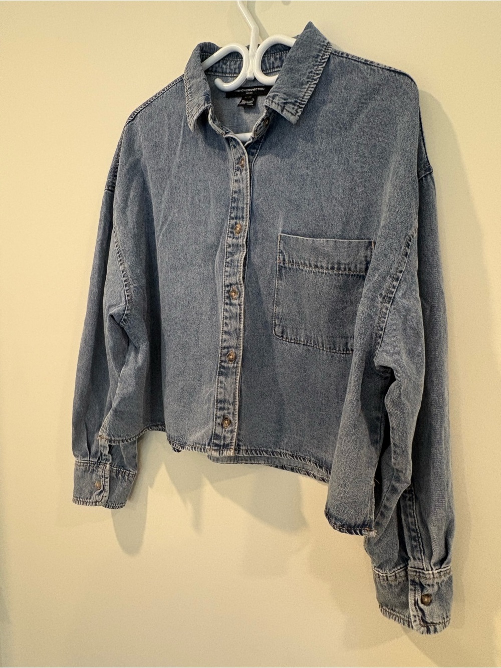 French Connection Medium Blue Wash Denim Button-Up Shirt – XL - Picture 2 of 8